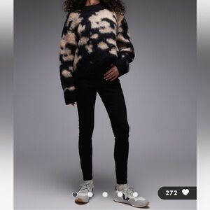 NWT Topshop Jamie Skinny Jeans Black Sz 25 x 28 Petite